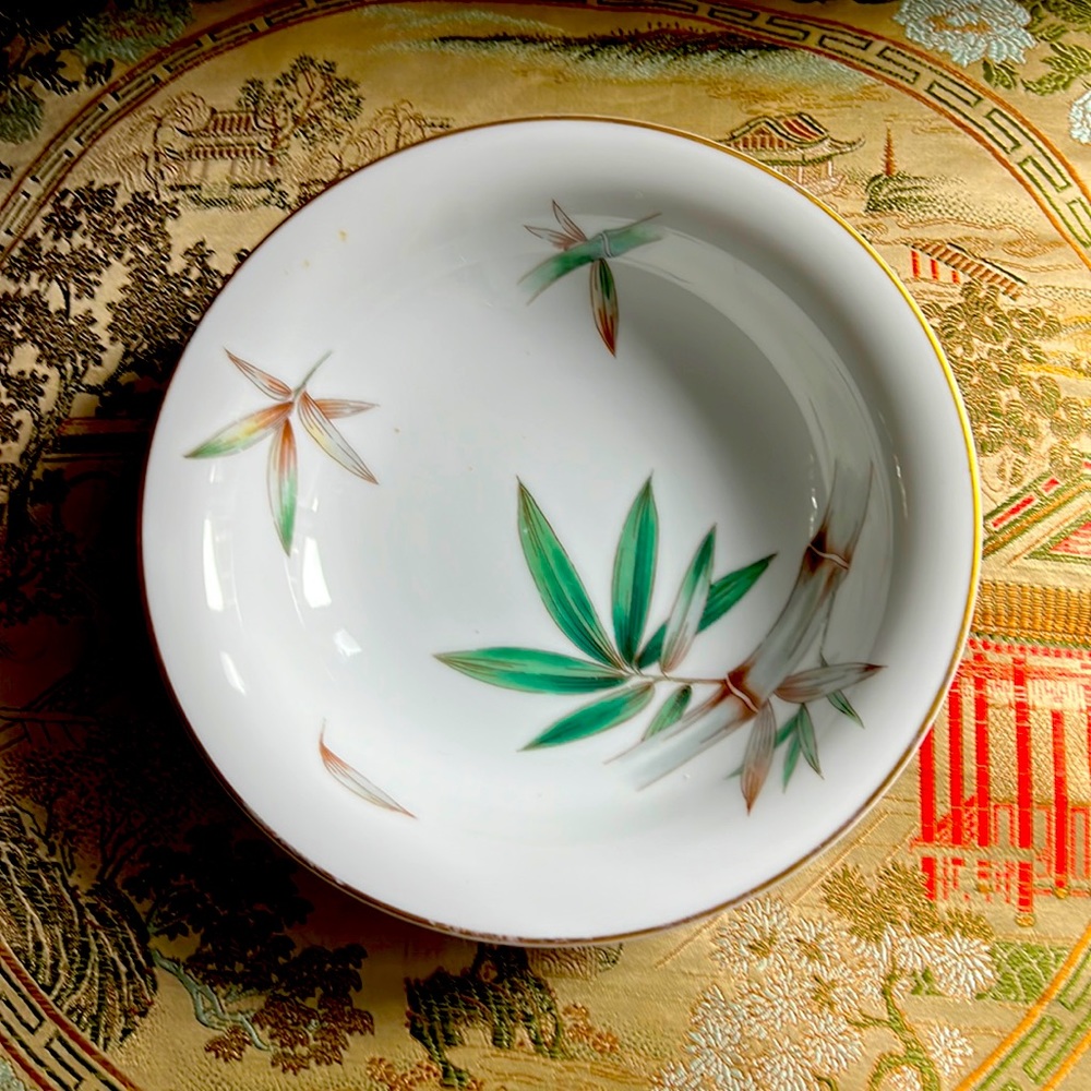 Noritake Fine China # 5027 Canton Pattern Soup Bowl Set Bamboo Set of 4